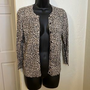 Loft Leopard print Cardigan sz S